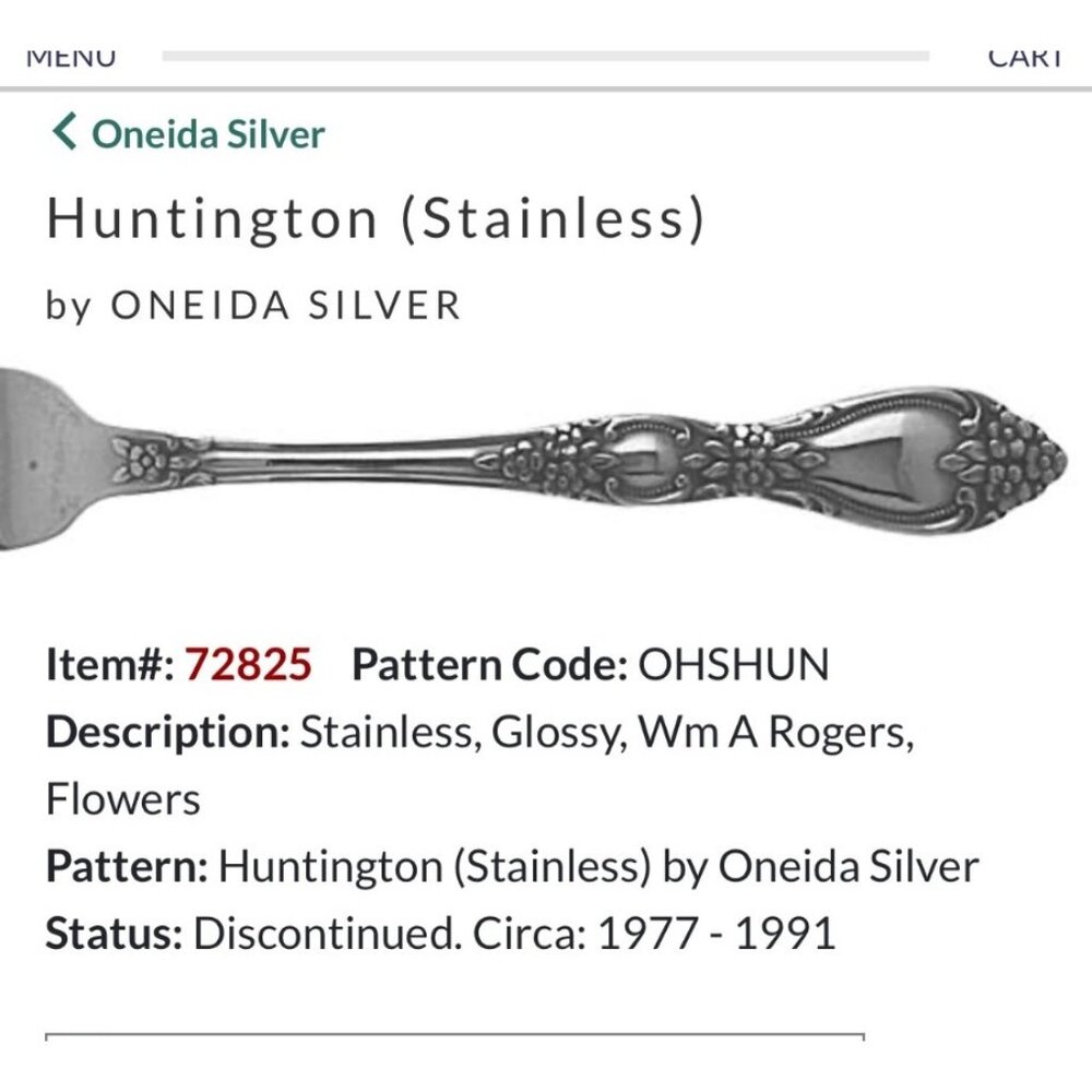 Oneida Silver Huntington Stainless Flower Pattern sugar Spoon glossy floral